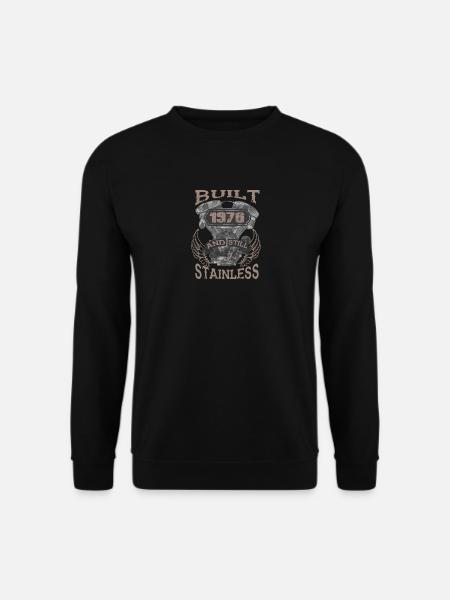 Construit et même motard inoxydable né en 1976 - Sweat-shirt Unisexe - noir
