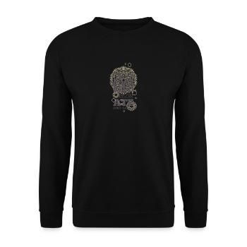 Ich kann nicht reden, ich hab Knoblauch gegessen - Unisex Pullover - Schwarz - Vorne - Alina (178cm) & Michal (187cm)