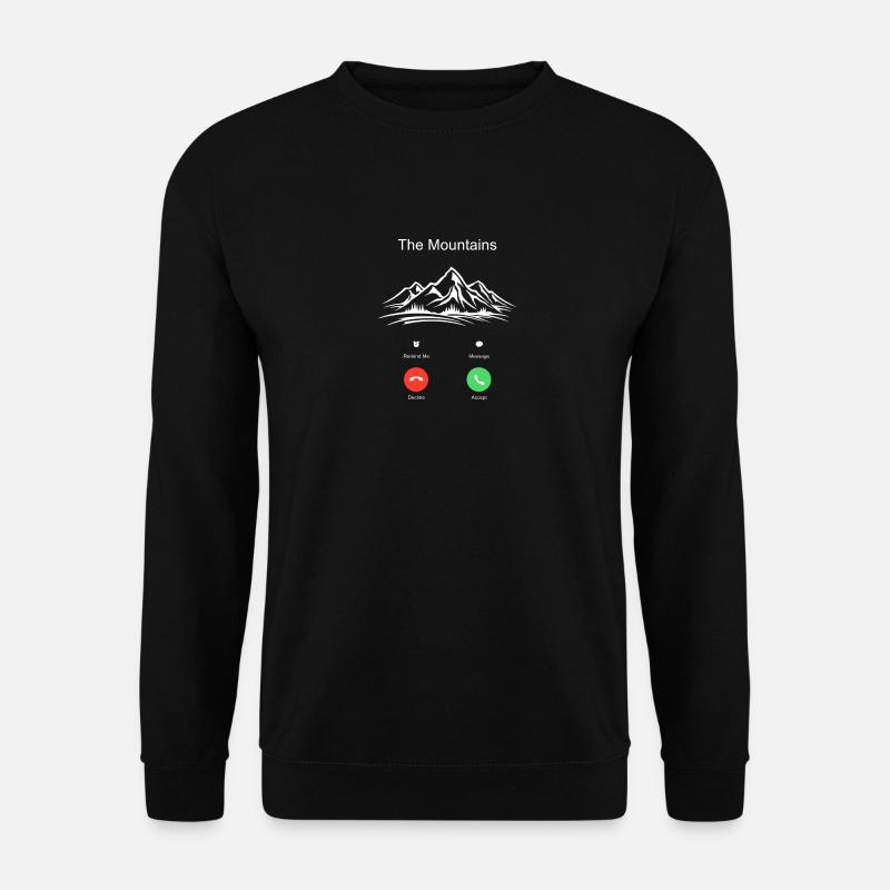 Berge Anruf Geschenk Handy Alpen Wandern Natur - Unisex Pullover - Schwarz
