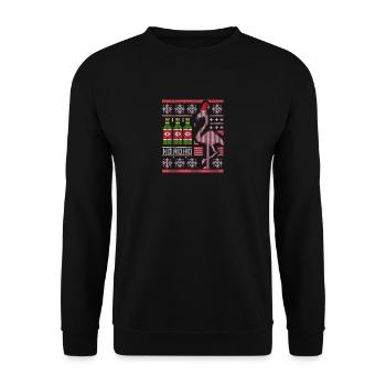 Ugly Christmas Flamingo Beer Drinking Humor - Unisex Sweatshirt - black - Front - Alina (178cm) & Michal (187cm)