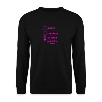 Beziehung Katzen liebe RUSSISCH BLAU KATZE - Unisex Pullover - Schwarz - Vorne - Alina (178cm) & Michal (187cm)