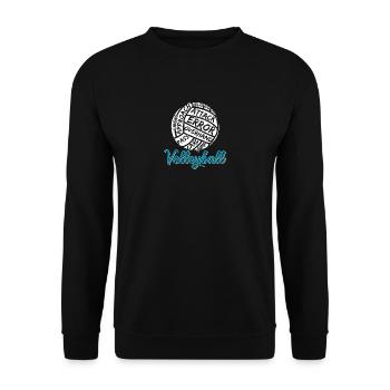 Volleyballer Spieler Volleyball Geschenk - Unisex Pullover - Schwarz - Vorne - Alina (178cm) & Michal (187cm)
