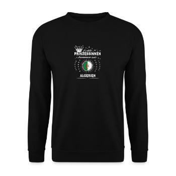 Heimat Prinzessinnen kommen ALGERIEN - Unisex Pullover - Schwarz - Vorne - Alina (178cm) & Michal (187cm)