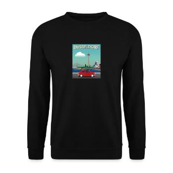 Düsseldorf Media Harbour / Skyline - Unisex Sweatshirt - black - Front - Alina (178cm) & Michal (187cm)