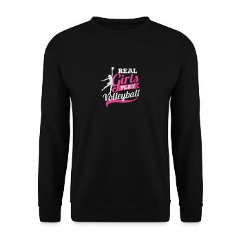 Real women play volleyball - Unisex Sweatshirt - black - Front - Alina (178cm) & Michal (187cm)
