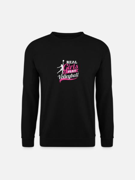 Echte Frauen spielen Volleyball - Unisex Pullover - Schwarz