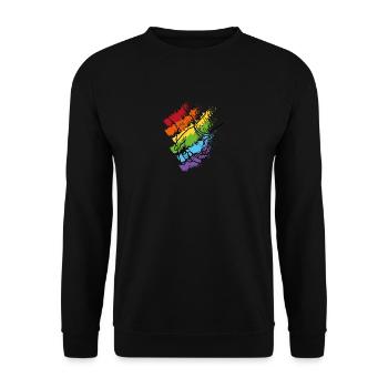 Mains tenir arc-en-ciel 2 - Sweat-shirt Unisexe - noir - Devant - Alina (178cm) & Michal (187cm)