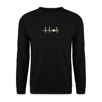 EKG heartbeat Ireland - Unisex Sweatshirt - black - Front - Alina (178cm) & Michal (187cm)