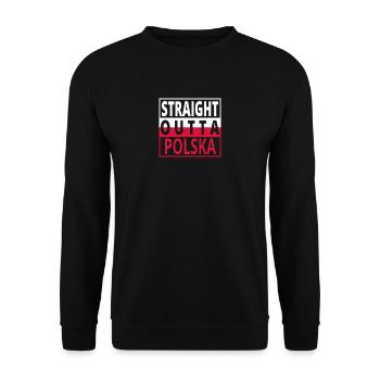 Straight outta POLEN polska poland png - Unisex Pullover - Schwarz - Vorne - Alina (178cm) & Michal (187cm)