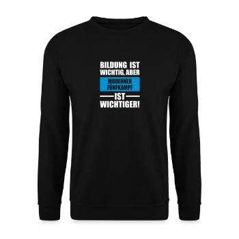 Moderner Fünfkampf Sportart - Unisex Pullover - Schwarz - Vorne - Alina (178cm) & Michal (187cm)
