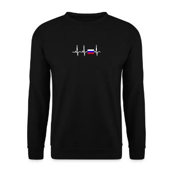 EKG heartbeat Russia - Unisex Sweatshirt - black - Front - Alina (178cm) & Michal (187cm)