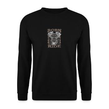 Born to Ride motorcycle 1974 - Unisex Pullover - Schwarz - Vorne - Alina (178cm) & Michal (187cm)