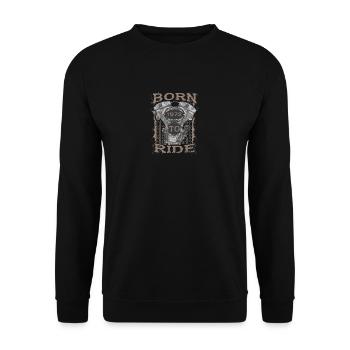 Born to Ride motorcycle 1972 - Unisex Pullover - Schwarz - Vorne - Alina (178cm) & Michal (187cm)