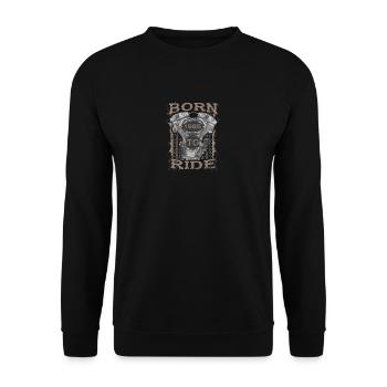 Born to Ride motorcycle 1985 - Unisex Pullover - Schwarz - Vorne - Alina (178cm) & Michal (187cm)