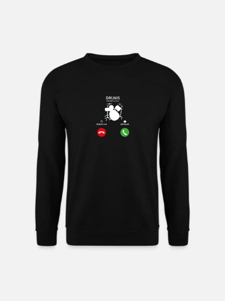 Call Mobile Anruf DRUMMER SCHLAGZEUG drums - Unisex Pullover - Schwarz