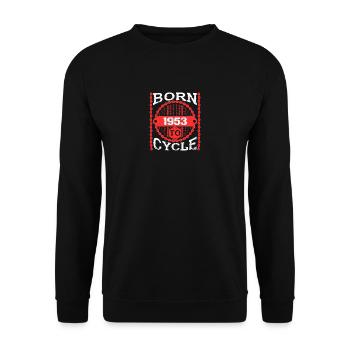 né bicyclette de cycle de moutainbike 1953 - Sweat-shirt Unisexe - noir - Devant - Alina (178cm) & Michal (187cm)
