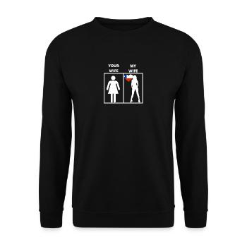 Chili cadeau ma femme ta femme - Sweat-shirt Unisexe - noir - Devant - Alina (178cm) & Michal (187cm)