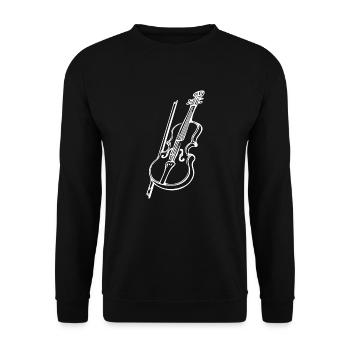 Antike Geige mit Geigenbogen - Unisex Pullover - Schwarz - Vorne - Alina (178cm) & Michal (187cm)