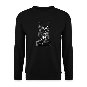 BELGIAN MALINOIS Cool Chien Chien Wilsigns - Sweat-shirt Unisexe - noir - Devant - Alina (178cm) & Michal (187cm)
