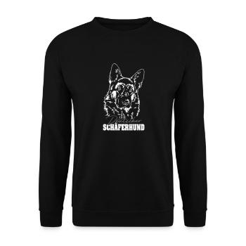 GERMAN SHEPHERD Portrait of Wilsign - Unisex Sweatshirt - black - Front - Alina (178cm) & Michal (187cm)