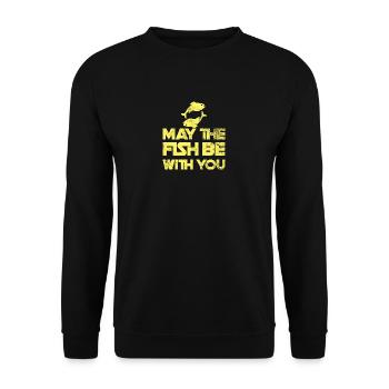Pêche / Pêche / Pêche: Que le poisson soit avec - Sweat-shirt Unisexe - noir - Devant - Alina (178cm) & Michal (187cm)
