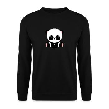panda bear baer baby bamboo bambus64 - Unisex Sweatshirt - black - Front - Alina (178cm) & Michal (187cm)
