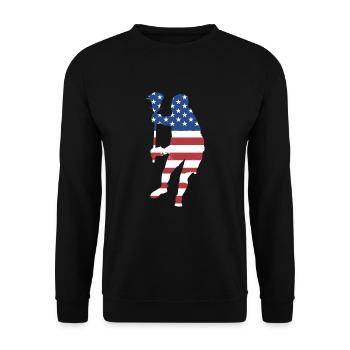 Sport Us Flag Lacrosse - Unisex Sweatshirt - black - Front - Alina (178cm) & Michal (187cm)