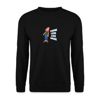 Think less, live more - Unisex Sweatshirt - black - Front - Alina (178cm) & Michal (187cm)