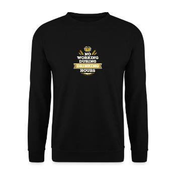 no working during drinking hour leisure beer break - Unisex Sweatshirt - black - Front - Alina (178cm) & Michal (187cm)
