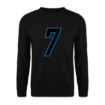 number_7 - Unisex Pullover - Schwarz - Vorne - Alina (178cm) & Michal (187cm)