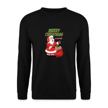 Noël Noël Père Noël Père Noël - Sweat-shirt Unisexe - noir - Devant - Alina (178cm) & Michal (187cm)