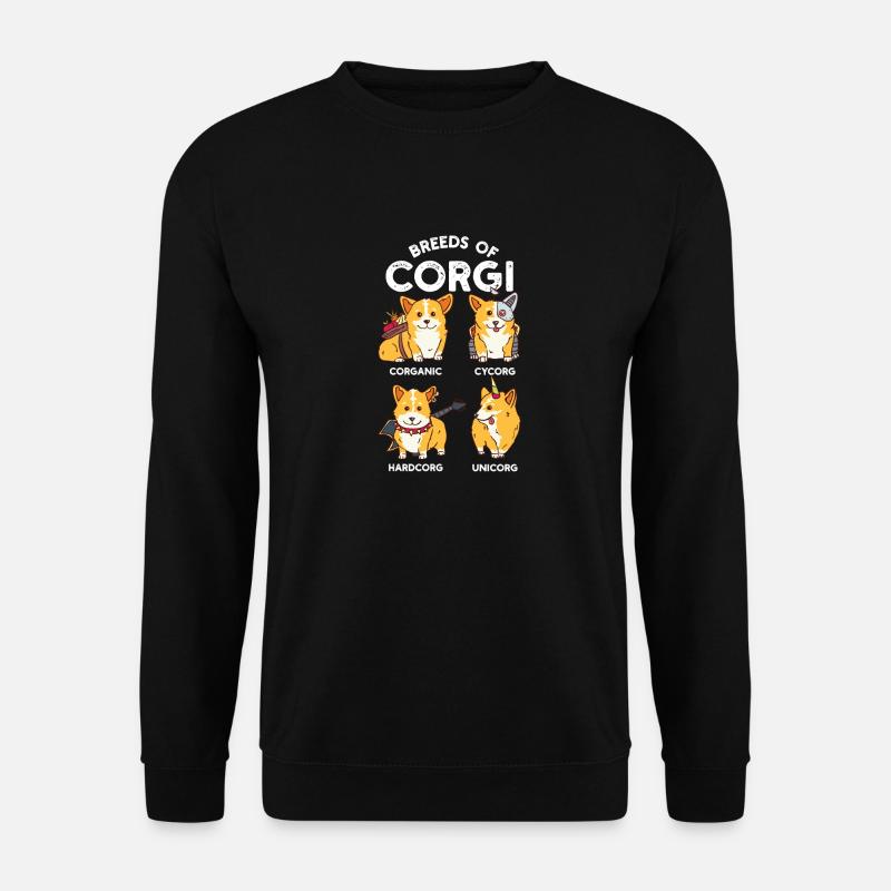Rassen von Corgis - Hund Welsh Corgi Lustig Welpe - Unisex Pullover - Schwarz
