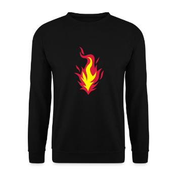 Feuer, Flamme, Feuer 9102 - Unisex Pullover - Schwarz - Vorne - Alina (178cm) & Michal (187cm)