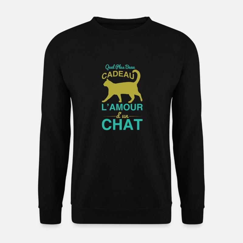 Cadeau l’amour d’un chat - Unisex Pullover - Schwarz