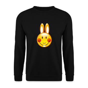 Smiley Bunny - Unisex Sweatshirt - black - Front - Alina (178cm) & Michal (187cm)
