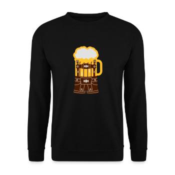 Lederhose tracht bavaria party suit be - Unisex Sweatshirt - black - Front - Alina (178cm) & Michal (187cm)
