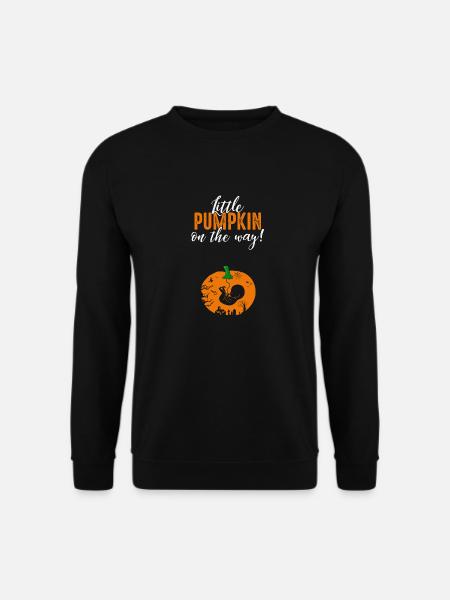 Little Pumpkin Schwangerschaft Halloween Kostüm - Unisex Pullover - Schwarz