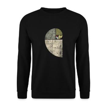 Distressed Fibonacci Spiral - Unisex Sweatshirt - black - Front - Alina (178cm) & Michal (187cm)