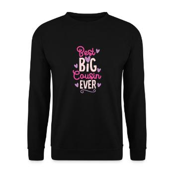 Beste Große Cousine Großcousine Geschenk - Unisex Pullover - Schwarz - Vorne - Alina (178cm) & Michal (187cm)