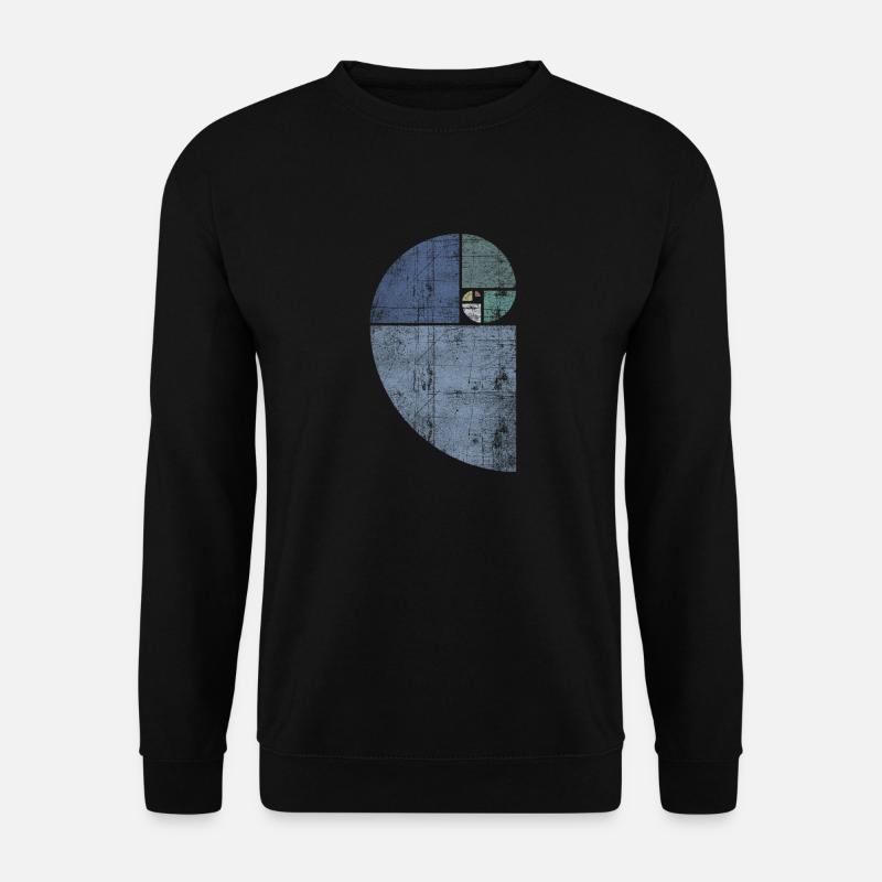 Distressed Fibonacci Spirale - Unisex Pullover - Schwarz