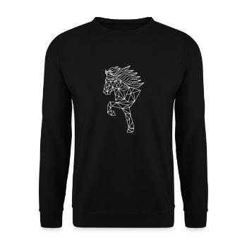 Geometrischer Tölter weiß - Unisex Pullover - Schwarz - Vorne - Alina (178cm) & Michal (187cm)