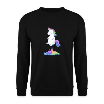 Licorne arc-en-ciel soufflant - Sweat-shirt Unisexe - noir - Devant - Alina (178cm) & Michal (187cm)