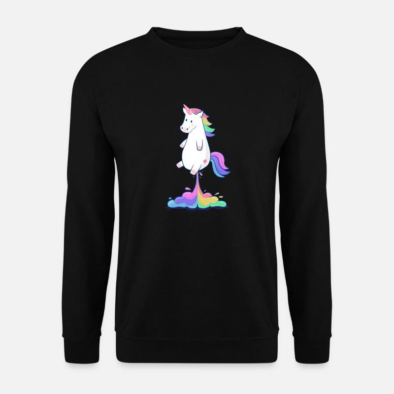 Pupsendes Regenbogen Einhorn - Unisex Pullover - Schwarz