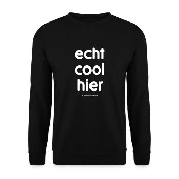 echt cool hier - Unisex Pullover - Schwarz - Vorne - Alina (178cm) & Michal (187cm)