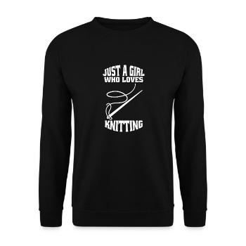 Tricot Couturière Fille Couture Cadeau Crochet - Sweat-shirt Unisexe - noir - Devant - Alina (178cm) & Michal (187cm)