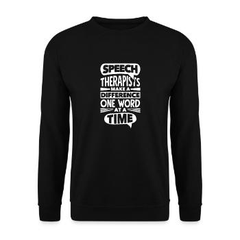 Speech Language Pathology Pathologist Speech - Unisex Sweatshirt - black - Front - Alina (178cm) & Michal (187cm)