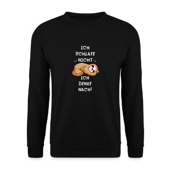 Faultier Spruch Schlafe Nicht Denke Faul schlafen - Unisex Pullover - Schwarz - Vorne - Alina (178cm) & Michal (187cm)