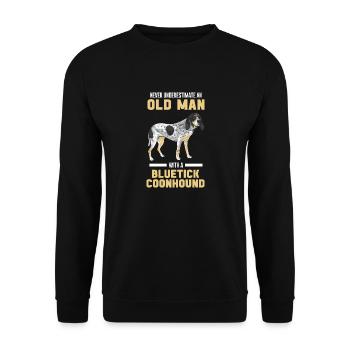 Bluetick Coonhound Gift Funny Saying - Unisex Sweatshirt - black - Front - Alina (178cm) & Michal (187cm)