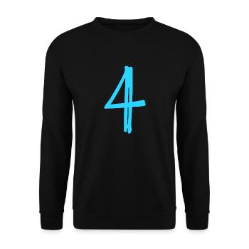 4 YEARS. 4th ANNIVERSARY. BIRTHDAY 4 YEARS. BIRTHDAY - Unisex Sweatshirt - black - Front - Alina (178cm) & Michal (187cm)