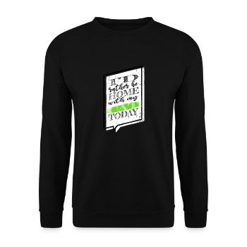 chat génial amusement chat d’amour humour - Sweat-shirt Unisexe - noir - Devant - Alina (178cm) & Michal (187cm)